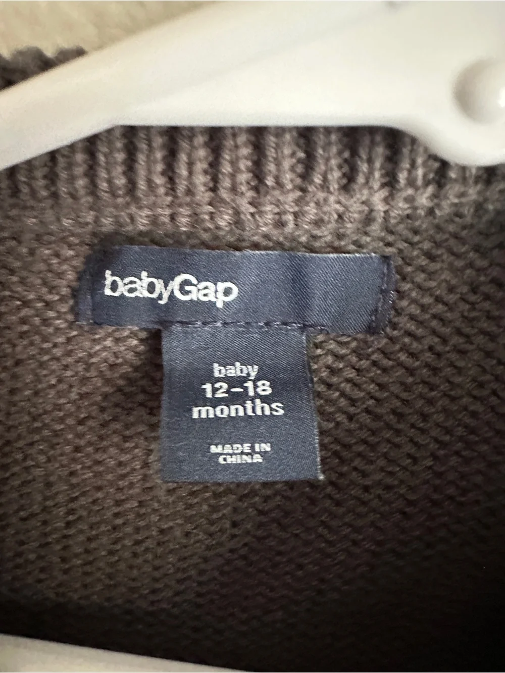 Baby Gap size 12-18 months 100% cotton knit Halloween grey and white sweater